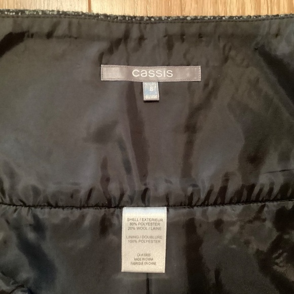 Cassis Green Wool Blend Skirt, Flecked patterned, size 8. - Picture 5 of 9